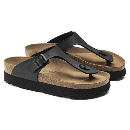 Birkenstock Gizeh Platform Vegan - Birko Flor Black- Regular/Wide - Image 5