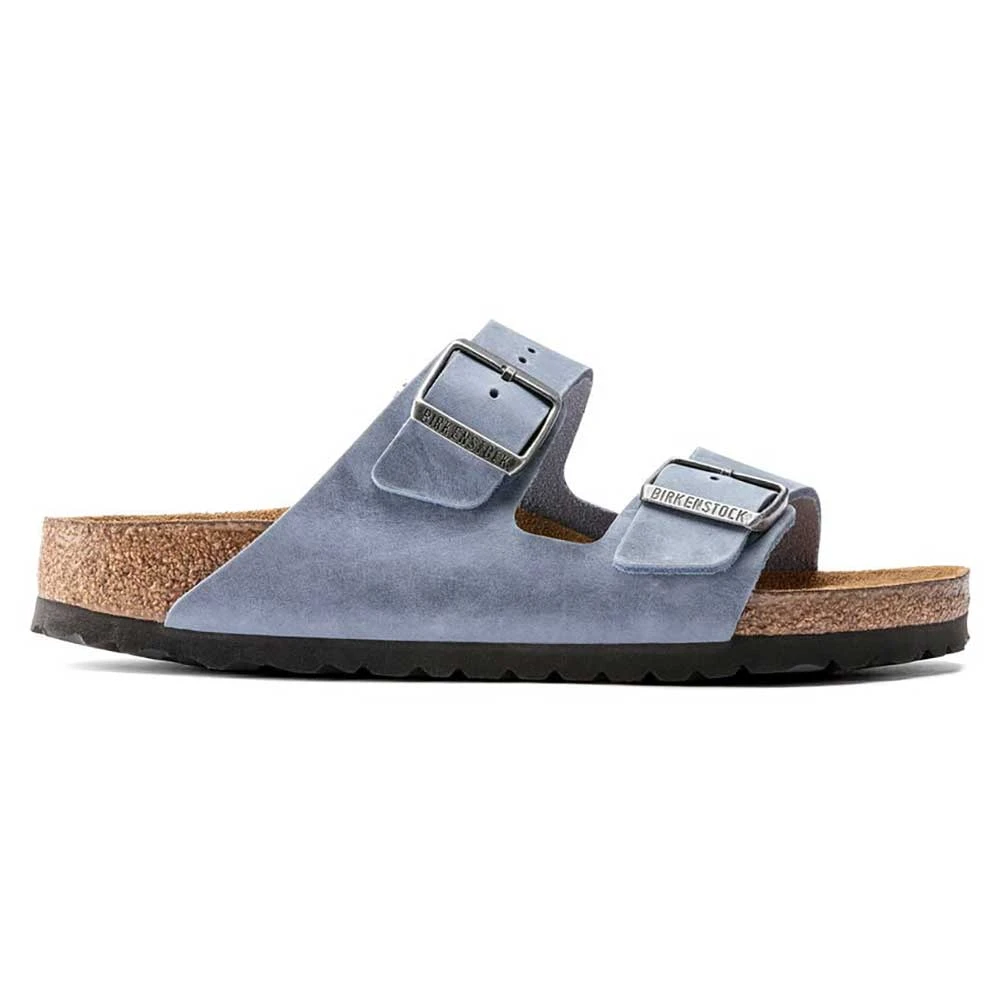 Birkenstock Arizona SFB Oil Leather Sandal - Dusty Blue - Regular/Wide - Image 2