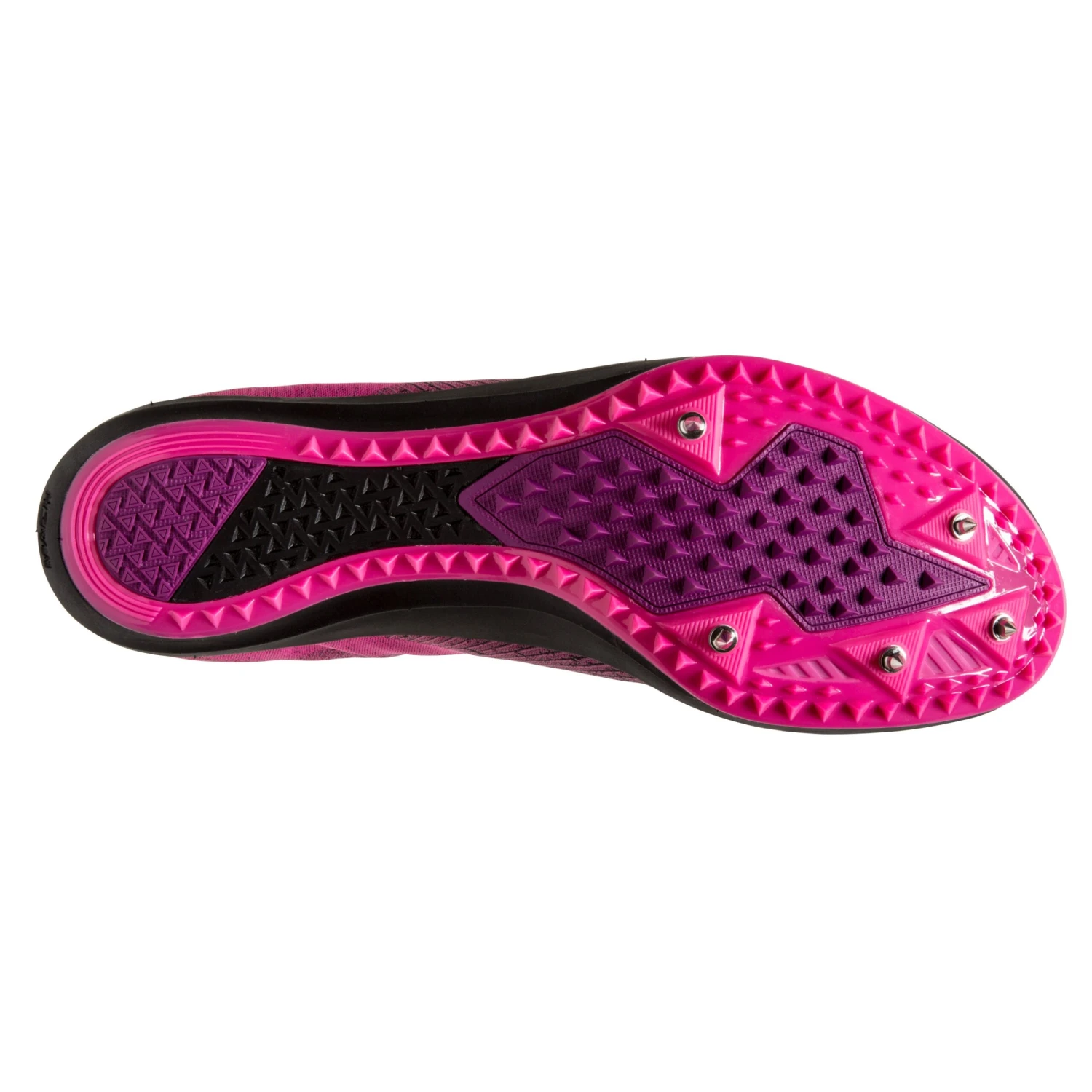 BROOKS Women's Mach 19 Track Spike - Black/Hollyhock/Pink- Regular (B) - Image 6
