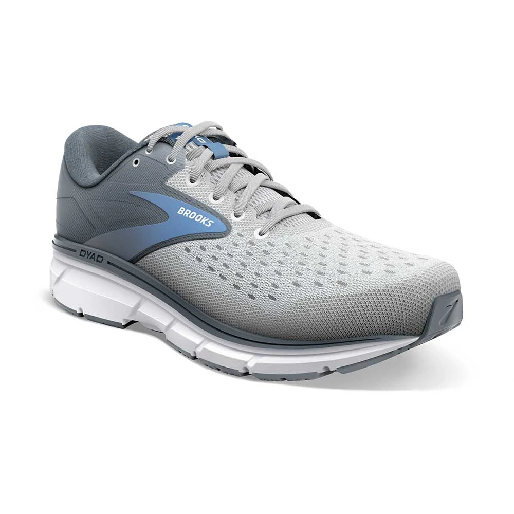 BROOKS Women's Dyad 11 Running Shoe- Grey/White/Blue - Wide (D) - Image 3