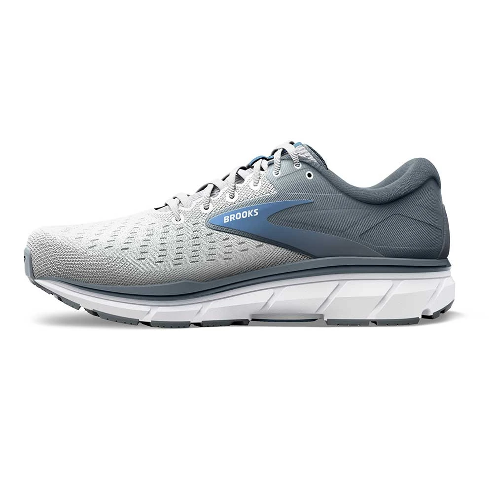 BROOKS Women's Dyad 11 Running Shoe- Grey/White/Blue - Wide (D) - Image 2