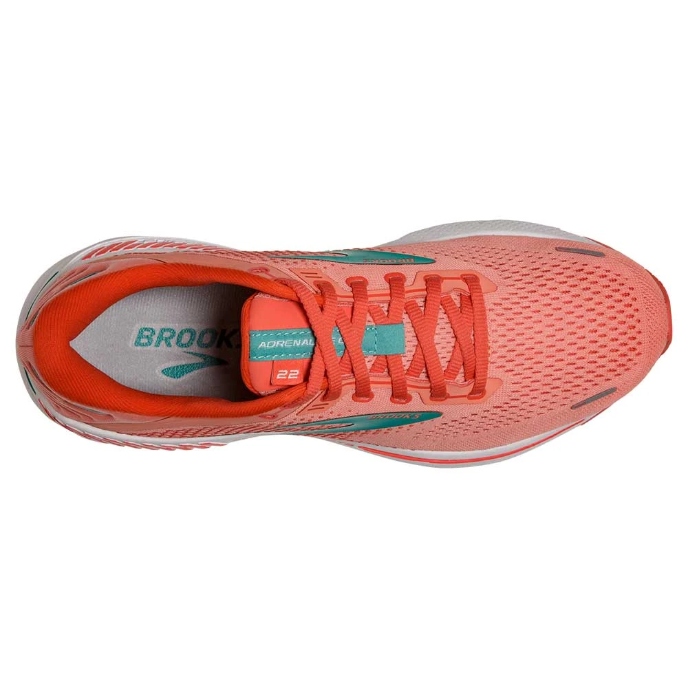 BROOKS Women's Adrenaline GTS 22 Running Shoe- Coral/Latigo Bay/White- Regular (B) - Image 5