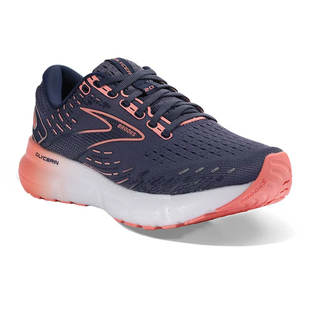 BROOKS Women's Glycerin 20 Running Shoe - Nightshadow/Blue/Pink - Regular (B) - Image 2