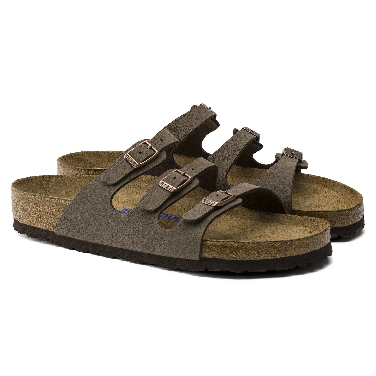 Birkenstock Women's Florida Soft Footbed Mocha Birko-Flor Nubuck Sandal- Regular/Wide - Image 3