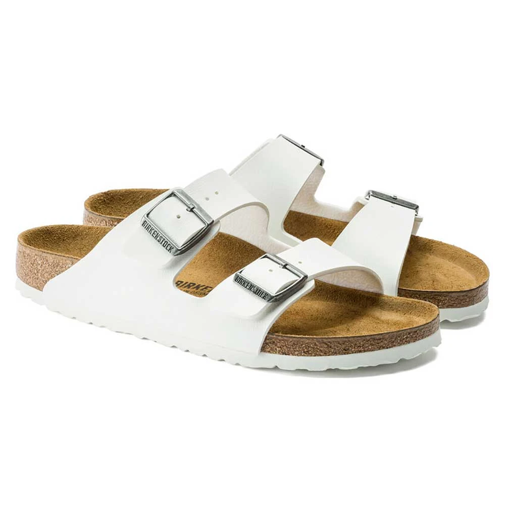 Birkenstock Women's Arizona Birko Flor Sandal- White- Medium/Narrow - Image 2