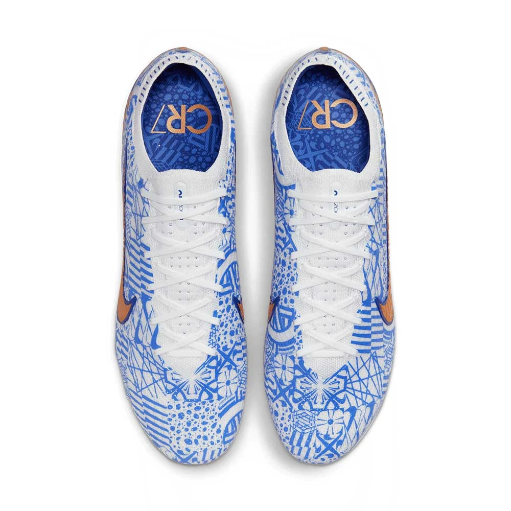 Unisex Nike Mercurial Zoom Vapor 15 Elite CR7 FG Soccer Shoe - White/Metallic Copper - Regular (D) - Image 6