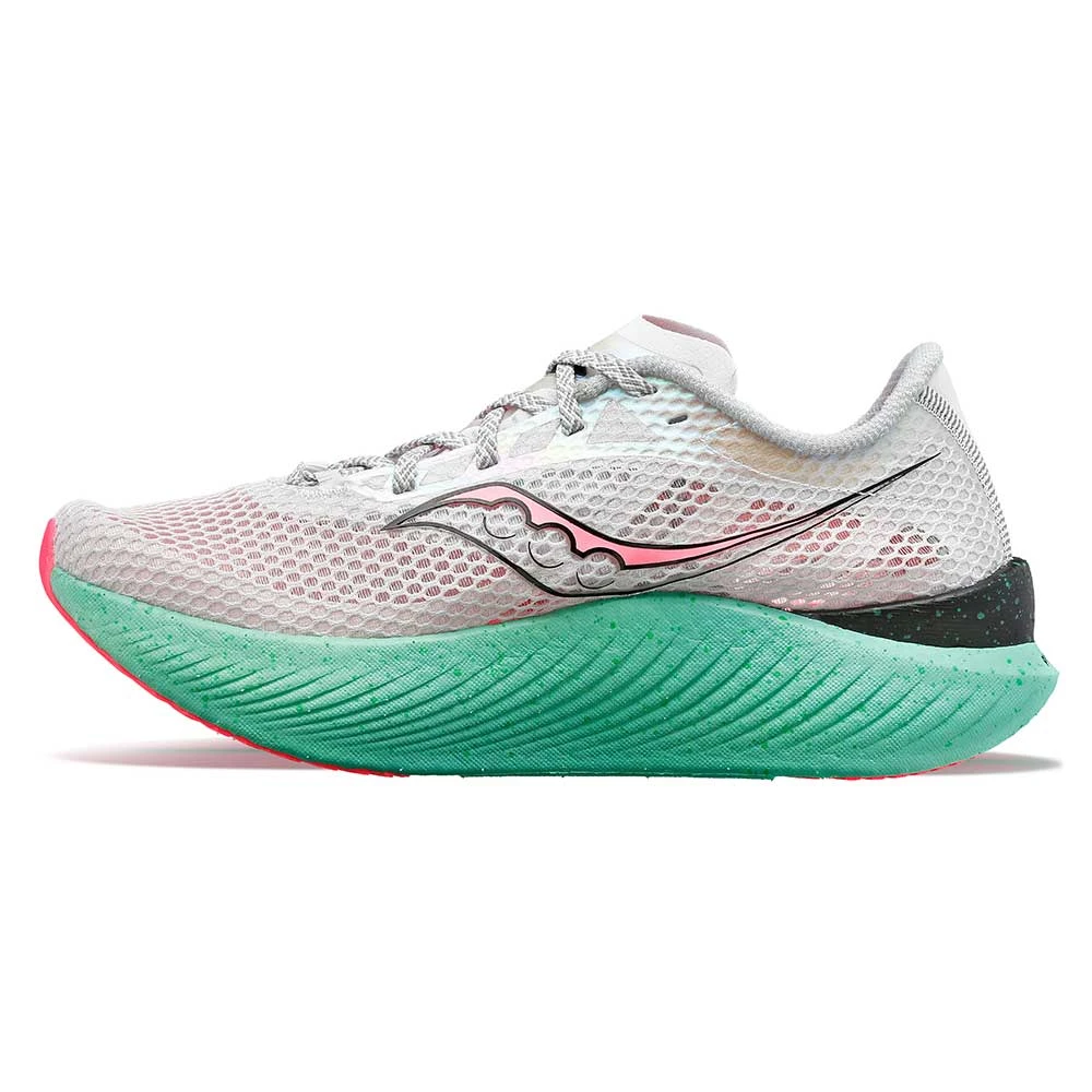 Saucony Women's Endorphin Pro 3 Running Shoe - Fog/ViZiPink - Regular (B) - Image 2